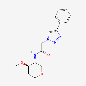 N-[(3R,4R)-4-methoxyoxan-3-yl]-2-(4-phenyltriazol-1-yl)acetamide