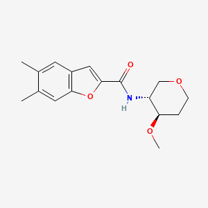 N-[(3R,4R)-4-methoxyoxan-3-yl]-5,6-dimethyl-1-benzofuran-2-carboxamide