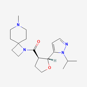 (7-methyl-1,7-diazaspiro[3.5]nonan-1-yl)-[(2R,3R)-2-(2-propan-2-ylpyrazol-3-yl)oxolan-3-yl]methanone