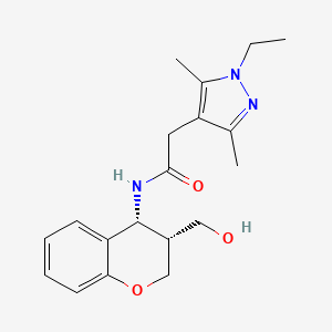 2-(1-ethyl-3,5-dimethylpyrazol-4-yl)-N-[(3R,4R)-3-(hydroxymethyl)-3,4-dihydro-2H-chromen-4-yl]acetamide