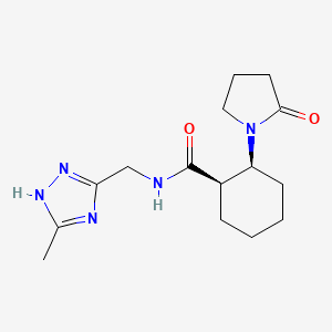 molecular formula C15H23N5O2 B7351353 (1R,2S)-N-[(5-methyl-1H-1,2,4-triazol-3-yl)methyl]-2-(2-oxopyrrolidin-1-yl)cyclohexane-1-carboxamide 