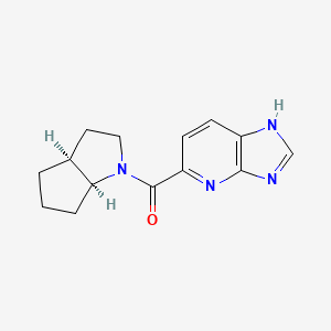 molecular formula C14H16N4O B7351518 [(3aS,6aS)-3,3a,4,5,6,6a-hexahydro-2H-cyclopenta[b]pyrrol-1-yl]-(1H-imidazo[4,5-b]pyridin-5-yl)methanone 