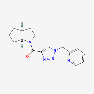 molecular formula C16H19N5O B7351525 [(3aS,6aS)-3,3a,4,5,6,6a-hexahydro-2H-cyclopenta[b]pyrrol-1-yl]-[1-(pyridin-2-ylmethyl)triazol-4-yl]methanone 