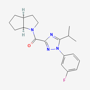 molecular formula C19H23FN4O B7351534 [(3aS,6aS)-3,3a,4,5,6,6a-hexahydro-2H-cyclopenta[b]pyrrol-1-yl]-[1-(3-fluorophenyl)-5-propan-2-yl-1,2,4-triazol-3-yl]methanone 