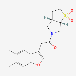 1-[(3aS,6aS)-1,1-dioxo-2,3,3a,4,6,6a-hexahydrothieno[2,3-c]pyrrol-5-yl]-2-(5,6-dimethyl-1-benzofuran-3-yl)ethanone