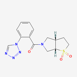 [(3aS,6aS)-1,1-dioxo-2,3,3a,4,6,6a-hexahydrothieno[2,3-c]pyrrol-5-yl]-[2-(tetrazol-1-yl)phenyl]methanone