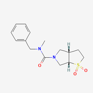 molecular formula C15H20N2O3S B7351681 (3aS,6aS)-N-benzyl-N-methyl-1,1-dioxo-2,3,3a,4,6,6a-hexahydrothieno[2,3-c]pyrrole-5-carboxamide 