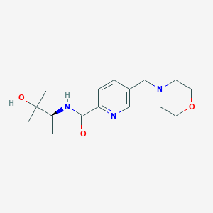 molecular formula C16H25N3O3 B7351716 N-[(2S)-3-hydroxy-3-methylbutan-2-yl]-5-(morpholin-4-ylmethyl)pyridine-2-carboxamide 