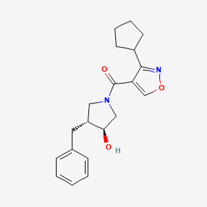 [(3R,4S)-3-benzyl-4-hydroxypyrrolidin-1-yl]-(3-cyclopentyl-1,2-oxazol-4-yl)methanone