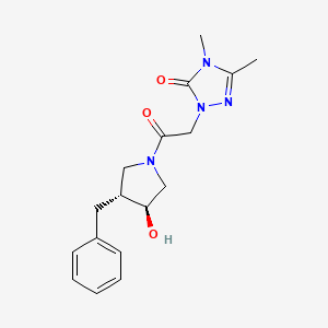 molecular formula C17H22N4O3 B7351737 2-[2-[(3R,4S)-3-benzyl-4-hydroxypyrrolidin-1-yl]-2-oxoethyl]-4,5-dimethyl-1,2,4-triazol-3-one 