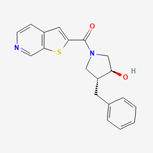 molecular formula C19H18N2O2S B7351738 [(3R,4S)-3-benzyl-4-hydroxypyrrolidin-1-yl]-thieno[2,3-c]pyridin-2-ylmethanone 