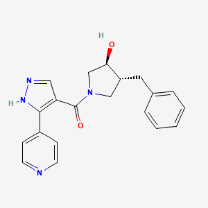 [(3R,4S)-3-benzyl-4-hydroxypyrrolidin-1-yl]-(5-pyridin-4-yl-1H-pyrazol-4-yl)methanone