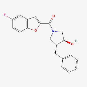 molecular formula C20H18FNO3 B7351769 [(3R,4S)-3-benzyl-4-hydroxypyrrolidin-1-yl]-(5-fluoro-1-benzofuran-2-yl)methanone 