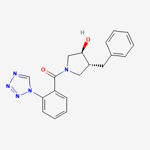 molecular formula C19H19N5O2 B7351775 [(3R,4S)-3-benzyl-4-hydroxypyrrolidin-1-yl]-[2-(tetrazol-1-yl)phenyl]methanone 