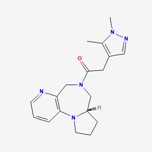 2-(1,5-dimethylpyrazol-4-yl)-1-[(6S)-2,8,11-triazatricyclo[8.4.0.02,6]tetradeca-1(10),11,13-trien-8-yl]ethanone