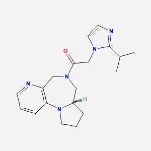 molecular formula C19H25N5O B7351837 2-(2-propan-2-ylimidazol-1-yl)-1-[(6S)-2,8,11-triazatricyclo[8.4.0.02,6]tetradeca-1(10),11,13-trien-8-yl]ethanone 