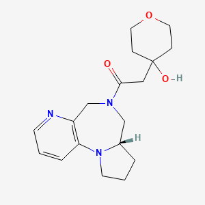 molecular formula C18H25N3O3 B7351845 2-(4-hydroxyoxan-4-yl)-1-[(6S)-2,8,11-triazatricyclo[8.4.0.02,6]tetradeca-1(10),11,13-trien-8-yl]ethanone 