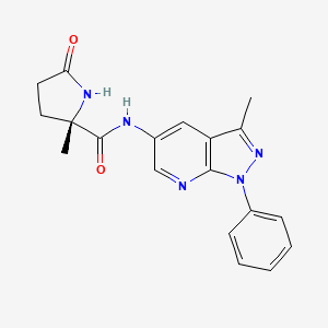 (2S)-2-methyl-N-(3-methyl-1-phenylpyrazolo[3,4-b]pyridin-5-yl)-5-oxopyrrolidine-2-carboxamide