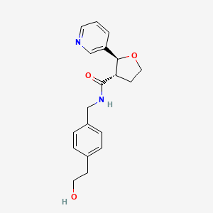 molecular formula C19H22N2O3 B7351857 (2S,3S)-N-[[4-(2-hydroxyethyl)phenyl]methyl]-2-pyridin-3-yloxolane-3-carboxamide 