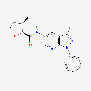 molecular formula C19H20N4O2 B7351867 (2S,3R)-3-methyl-N-(3-methyl-1-phenylpyrazolo[3,4-b]pyridin-5-yl)oxolane-2-carboxamide 