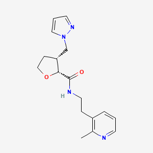 (2R,3R)-N-[2-(2-methylpyridin-3-yl)ethyl]-3-(pyrazol-1-ylmethyl)oxolane-2-carboxamide