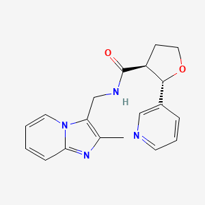 molecular formula C19H20N4O2 B7351883 (2S,3S)-N-[(2-methylimidazo[1,2-a]pyridin-3-yl)methyl]-2-pyridin-3-yloxolane-3-carboxamide 