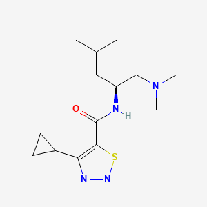 4-cyclopropyl-N-[(2S)-1-(dimethylamino)-4-methylpentan-2-yl]thiadiazole-5-carboxamide