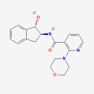 molecular formula C19H21N3O3 B7351910 N-[(1S,2S)-1-hydroxy-2,3-dihydro-1H-inden-2-yl]-2-morpholin-4-ylpyridine-3-carboxamide 