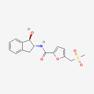 N-[(1R,2R)-1-hydroxy-2,3-dihydro-1H-inden-2-yl]-5-(methylsulfonylmethyl)furan-2-carboxamide