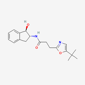 3-(5-tert-butyl-1,3-oxazol-2-yl)-N-[(1R,2R)-1-hydroxy-2,3-dihydro-1H-inden-2-yl]propanamide