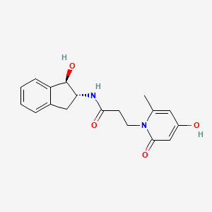 N-[(1R,2R)-1-hydroxy-2,3-dihydro-1H-inden-2-yl]-3-(4-hydroxy-2-methyl-6-oxopyridin-1-yl)propanamide