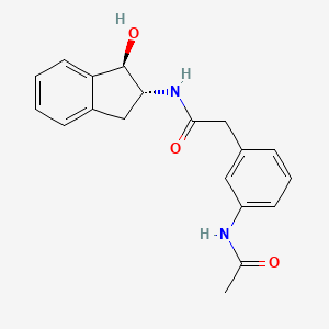 2-(3-acetamidophenyl)-N-[(1R,2R)-1-hydroxy-2,3-dihydro-1H-inden-2-yl]acetamide