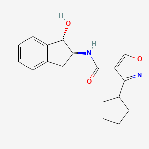 3-cyclopentyl-N-[(1S,2S)-1-hydroxy-2,3-dihydro-1H-inden-2-yl]-1,2-oxazole-4-carboxamide