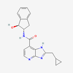 molecular formula C20H20N4O2 B7351985 2-(cyclopropylmethyl)-N-[(1S,2S)-1-hydroxy-2,3-dihydro-1H-inden-2-yl]-1H-imidazo[4,5-b]pyridine-7-carboxamide 