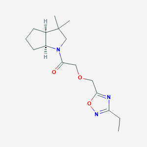 molecular formula C16H25N3O3 B7351986 1-[(3aS,6aS)-3,3-dimethyl-2,3a,4,5,6,6a-hexahydrocyclopenta[b]pyrrol-1-yl]-2-[(3-ethyl-1,2,4-oxadiazol-5-yl)methoxy]ethanone 