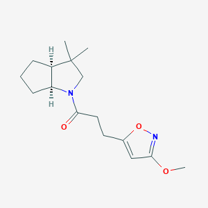 1-[(3aS,6aS)-3,3-dimethyl-2,3a,4,5,6,6a-hexahydrocyclopenta[b]pyrrol-1-yl]-3-(3-methoxy-1,2-oxazol-5-yl)propan-1-one