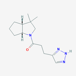 molecular formula C14H22N4O B7352008 1-[(3aR,6aR)-3,3-dimethyl-2,3a,4,5,6,6a-hexahydrocyclopenta[b]pyrrol-1-yl]-3-(2H-triazol-4-yl)propan-1-one 