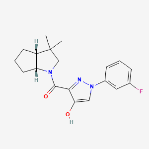 [(3aR,6aR)-3,3-dimethyl-2,3a,4,5,6,6a-hexahydrocyclopenta[b]pyrrol-1-yl]-[1-(3-fluorophenyl)-4-hydroxypyrazol-3-yl]methanone