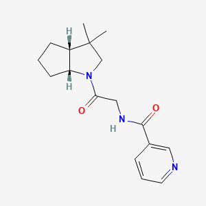 N-[2-[(3aR,6aR)-3,3-dimethyl-2,3a,4,5,6,6a-hexahydrocyclopenta[b]pyrrol-1-yl]-2-oxoethyl]pyridine-3-carboxamide