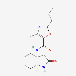 N-[(3aR,7aS)-2-oxo-3,4,5,6,7,7a-hexahydro-1H-indol-3a-yl]-4-methyl-2-propyl-1,3-oxazole-5-carboxamide