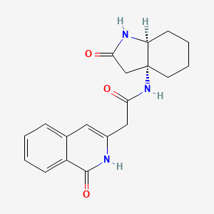 molecular formula C19H21N3O3 B7352080 N-[(3aR,7aS)-2-oxo-3,4,5,6,7,7a-hexahydro-1H-indol-3a-yl]-2-(1-oxo-2H-isoquinolin-3-yl)acetamide 