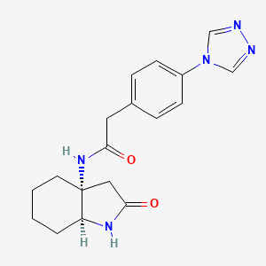 N-[(3aR,7aS)-2-oxo-3,4,5,6,7,7a-hexahydro-1H-indol-3a-yl]-2-[4-(1,2,4-triazol-4-yl)phenyl]acetamide