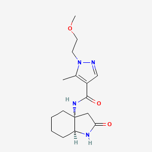 N-[(3aR,7aS)-2-oxo-3,4,5,6,7,7a-hexahydro-1H-indol-3a-yl]-1-(2-methoxyethyl)-5-methylpyrazole-4-carboxamide