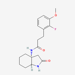 N-[(3aR,7aS)-2-oxo-3,4,5,6,7,7a-hexahydro-1H-indol-3a-yl]-3-(2-fluoro-3-methoxyphenyl)propanamide