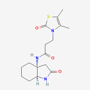 N-[(3aR,7aS)-2-oxo-3,4,5,6,7,7a-hexahydro-1H-indol-3a-yl]-3-(4,5-dimethyl-2-oxo-1,3-thiazol-3-yl)propanamide