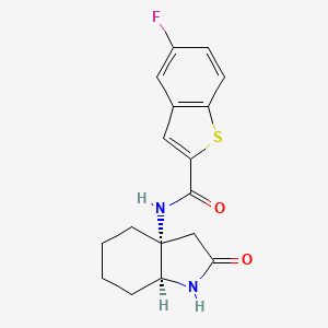 N-[(3aR,7aS)-2-oxo-3,4,5,6,7,7a-hexahydro-1H-indol-3a-yl]-5-fluoro-1-benzothiophene-2-carboxamide