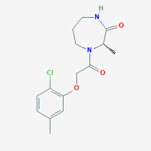 molecular formula C15H19ClN2O3 B7352183 (3S)-4-[2-(2-chloro-5-methylphenoxy)acetyl]-3-methyl-1,4-diazepan-2-one 