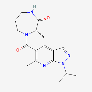 (3S)-3-methyl-4-(6-methyl-1-propan-2-ylpyrazolo[3,4-b]pyridine-5-carbonyl)-1,4-diazepan-2-one