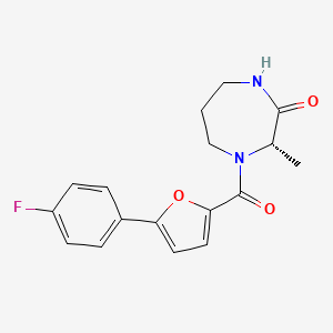 molecular formula C17H17FN2O3 B7352196 (3S)-4-[5-(4-fluorophenyl)furan-2-carbonyl]-3-methyl-1,4-diazepan-2-one 