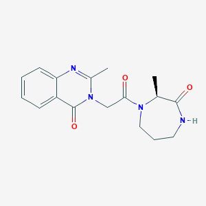 molecular formula C17H20N4O3 B7352221 2-methyl-3-[2-[(2S)-2-methyl-3-oxo-1,4-diazepan-1-yl]-2-oxoethyl]quinazolin-4-one 